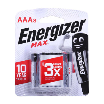 Energizer Max Alkaline AAA Batteries Pack of 8