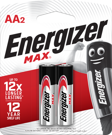 Energizer Max Alkaline AA Batteries Pack of 2