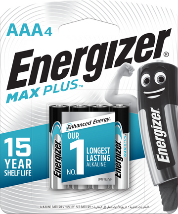 Energizer Max Plus Alkaline AAA Batteries Pack of 4