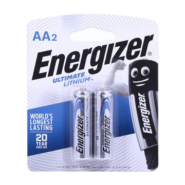 Energizer AA2 Ultimate Lithium Batteries, Pack of 2
